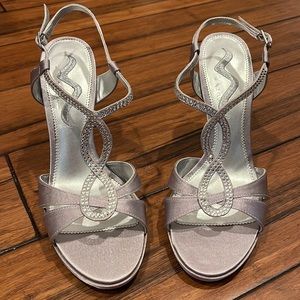 Silver Rhinestones Women's Heels